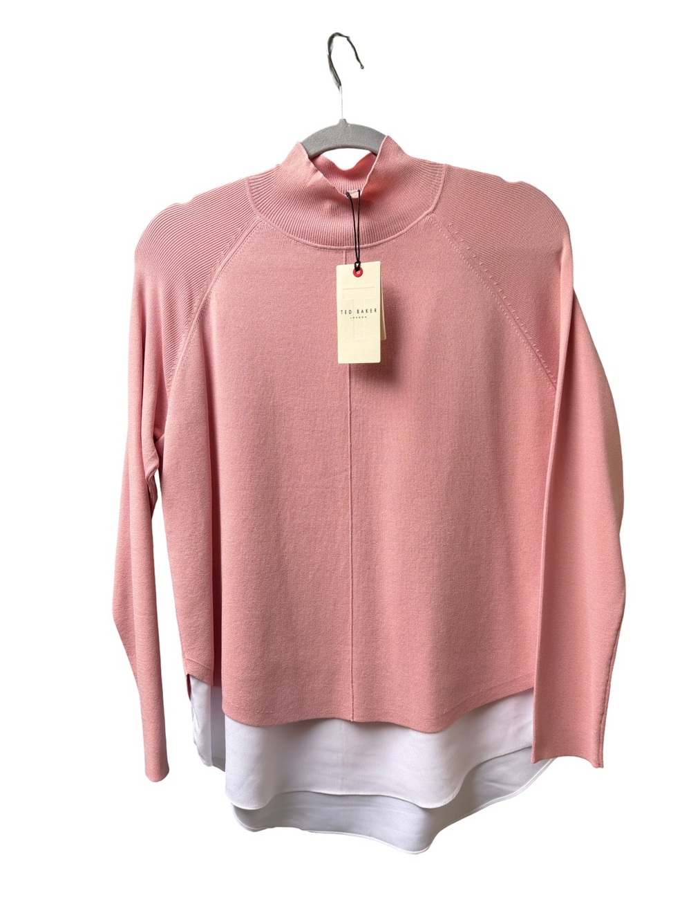 Ted Baker Blush Layered Mock Neck Sweater